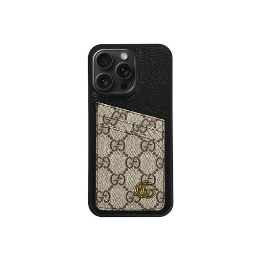 BLACK GG MONOGRAM CARDHOLDER FULLY COVERED